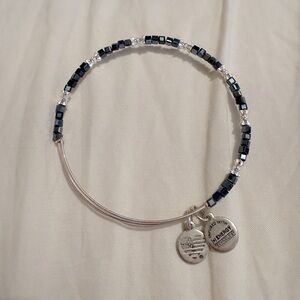 White and Black Beaded Bracelet